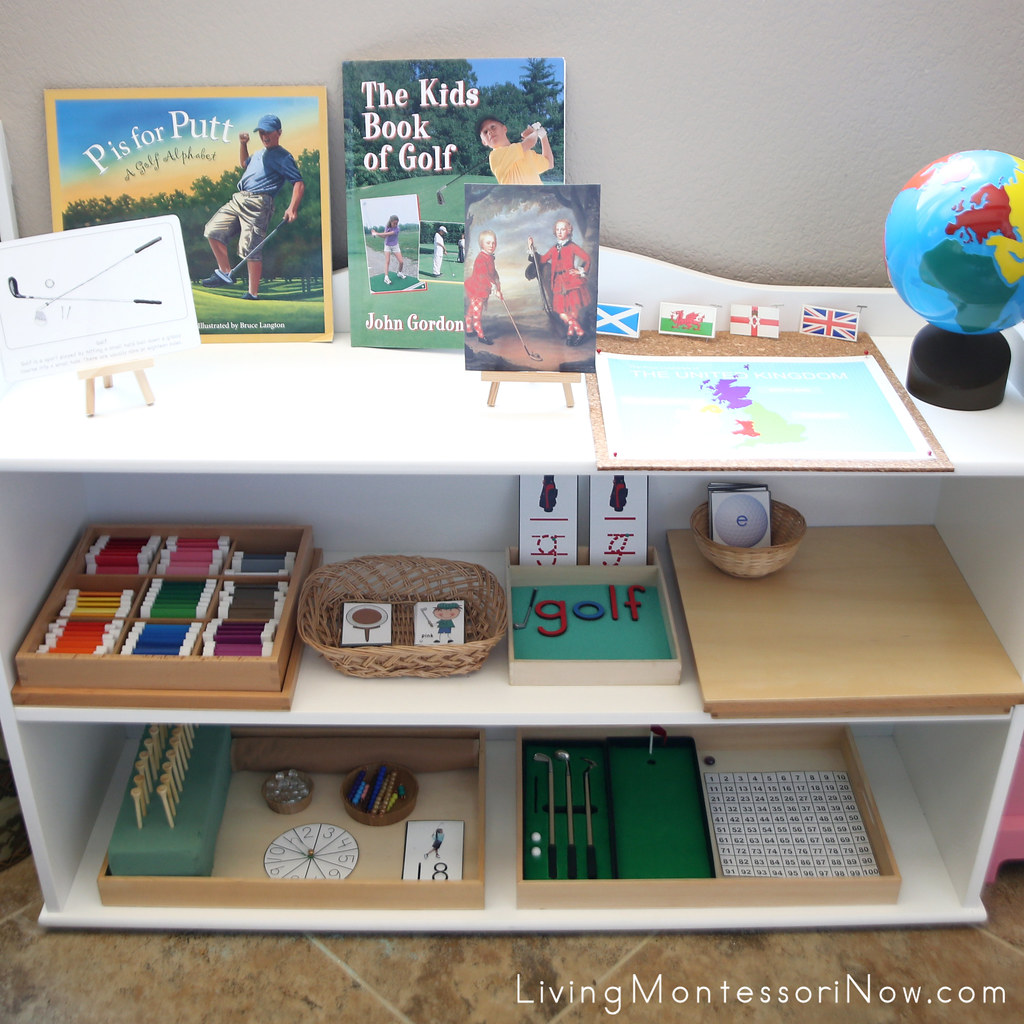Montessori Shelves with GolfThemed Activities Deb Chitwood Flickr