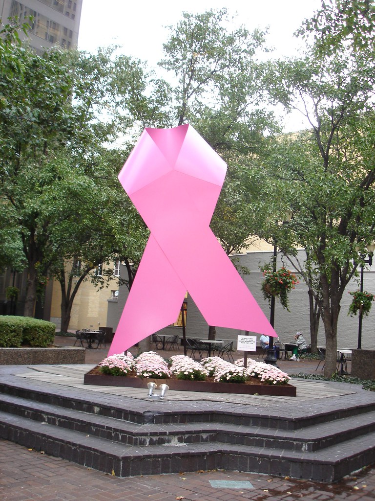 Pink Ribbon Giant pink ribbon on the corner of 5th and Mar… Flickr