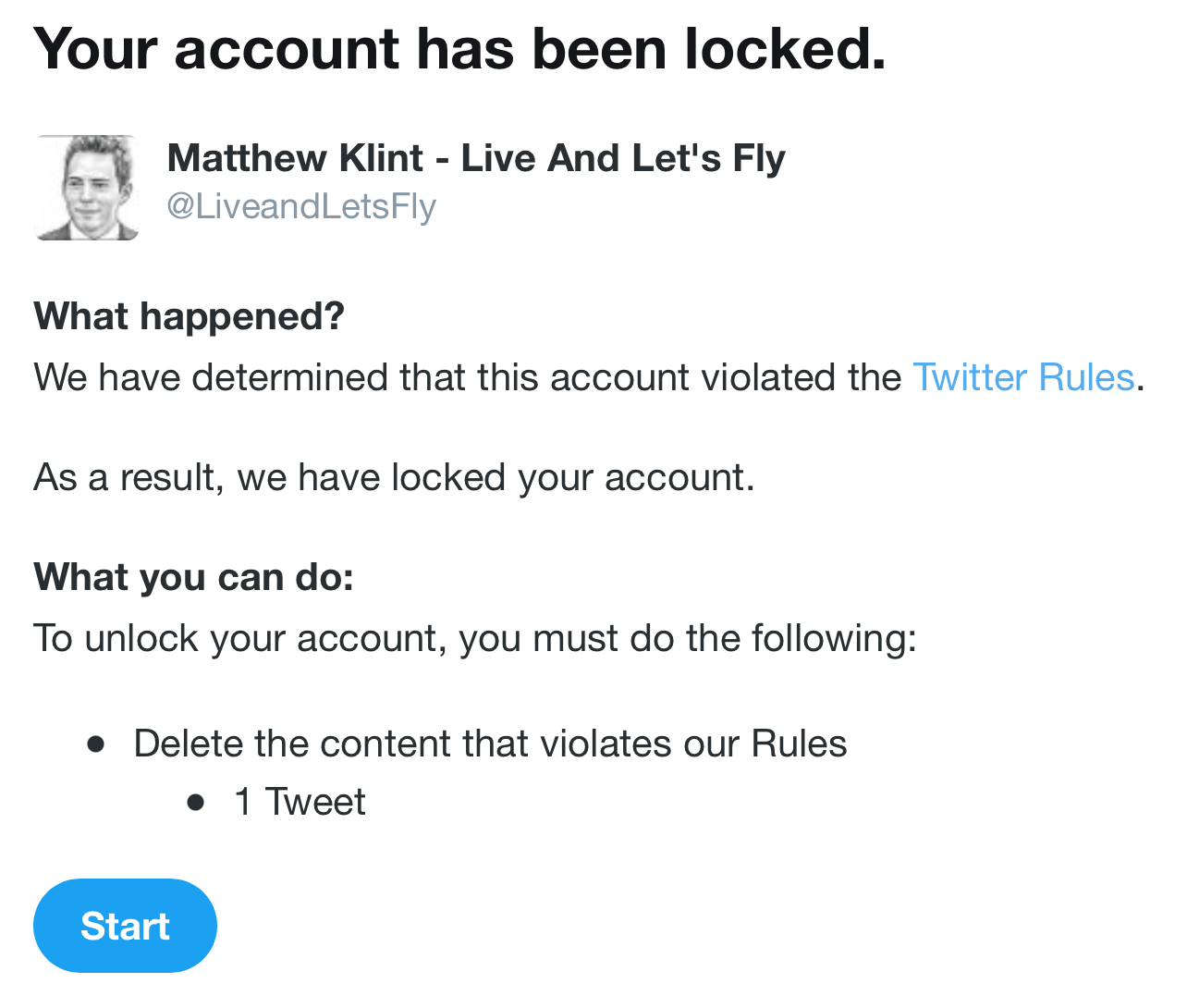 Twitter Locks My Account Over Ukraine Story Live and Let's Fly