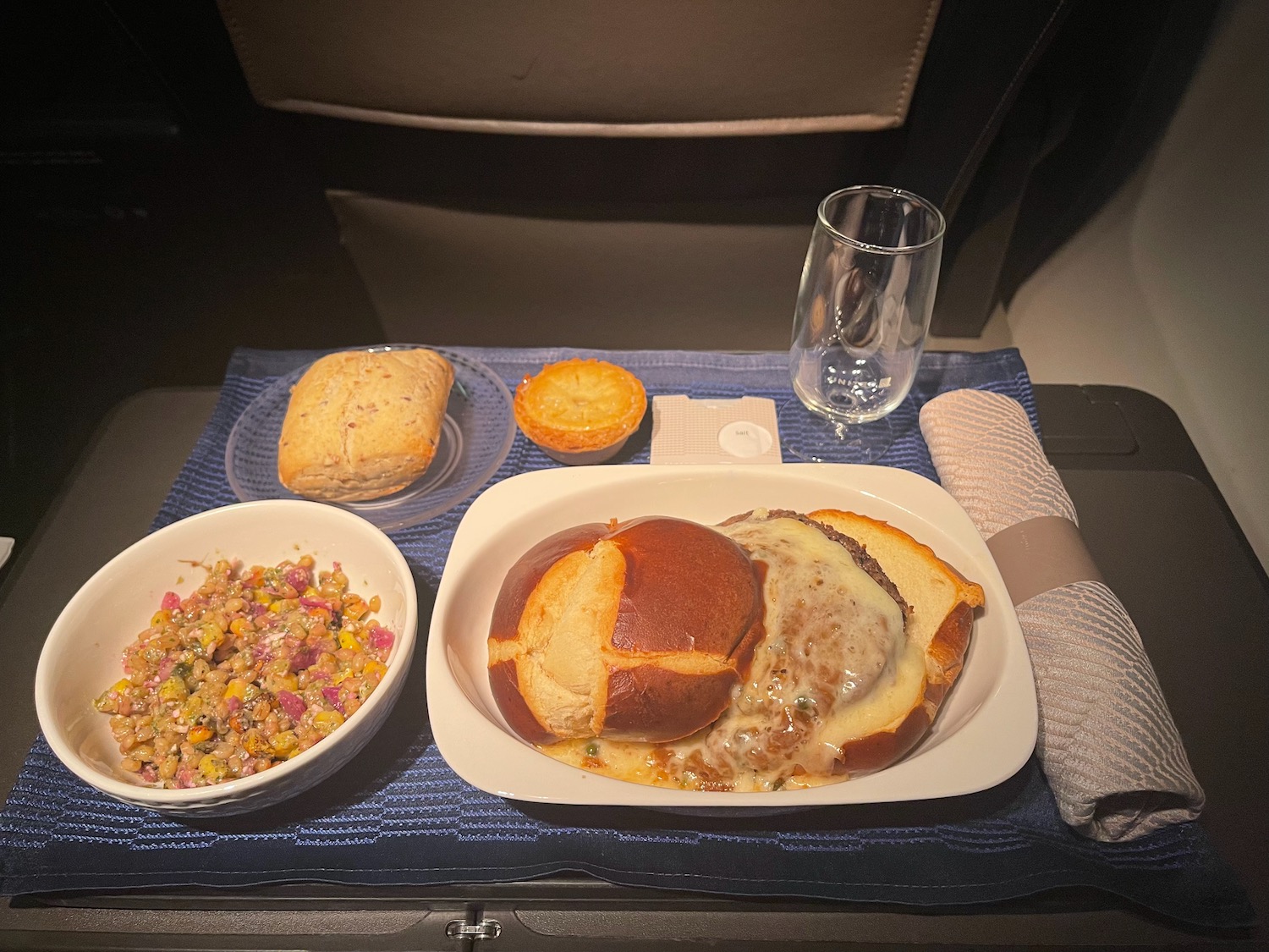 Steakhouse Cheeseburger On United Airlines Live and Let's Fly