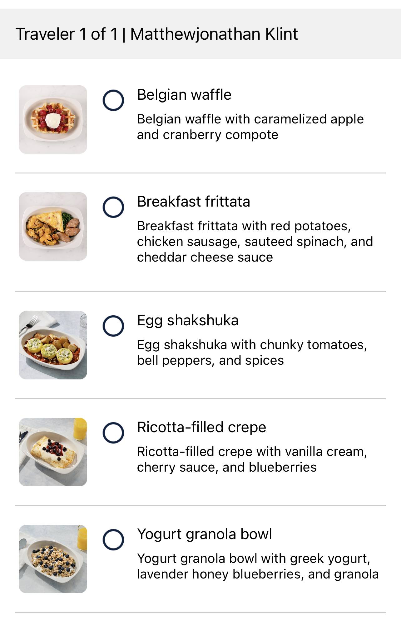 Shakshuka In United Airlines First Class Live and Let's Fly