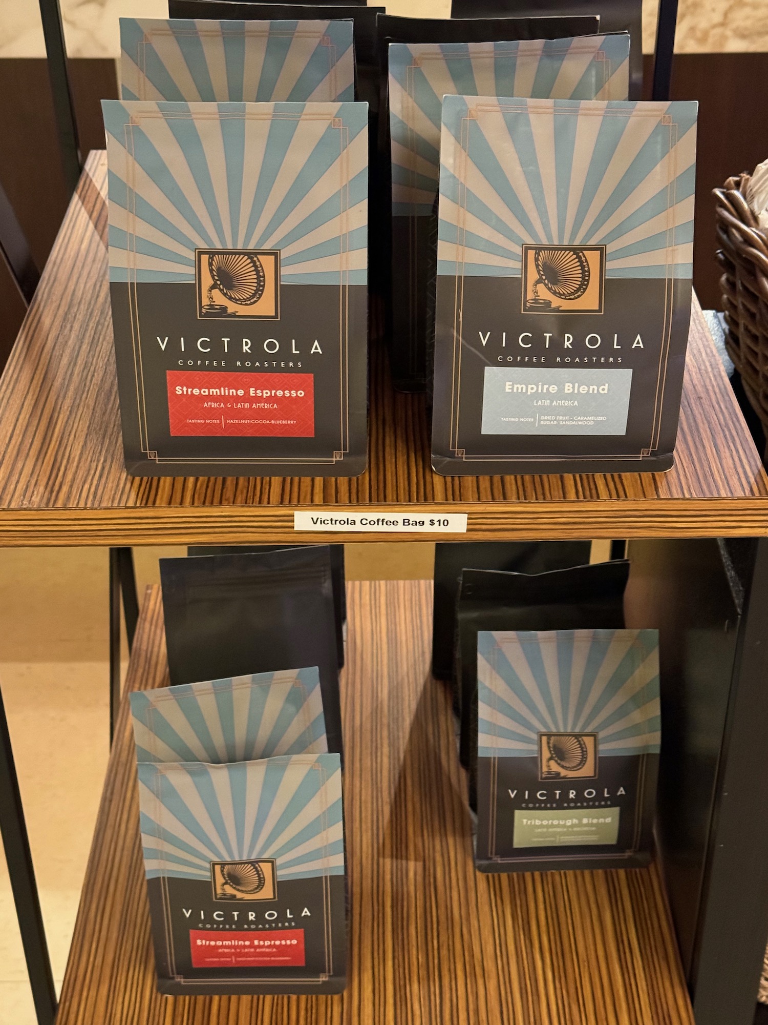 a group of bags on a shelf