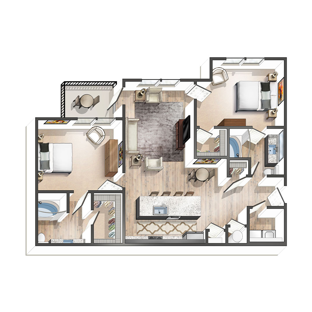 1, 2 & 3 Bedroom Floor Plans Gardendale Apartments Easterwood