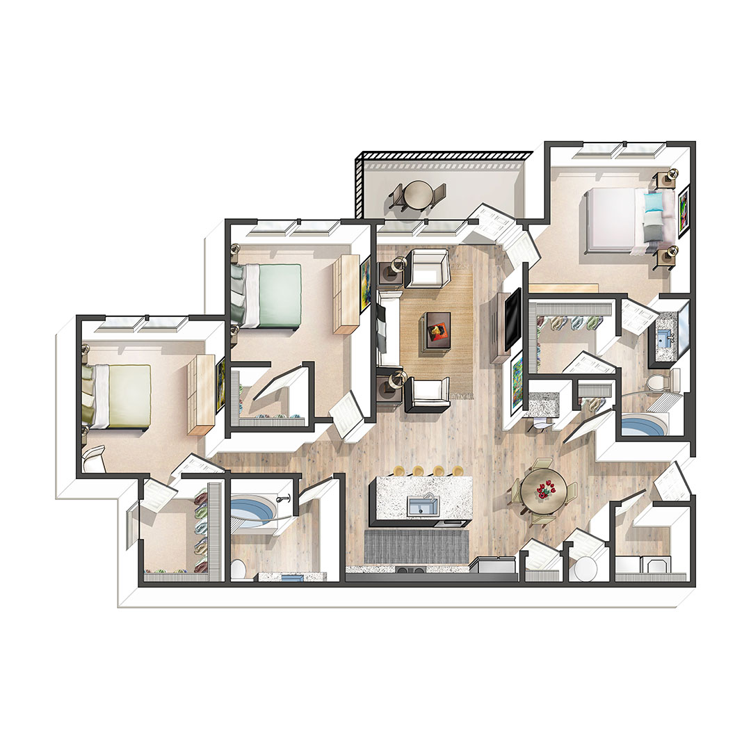 1, 2 & 3 Bedroom Floor Plans Gardendale Apartments Easterwood