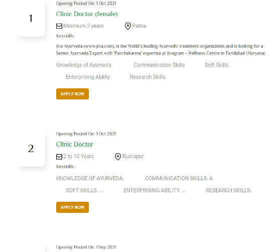 Ayurveda Jobs