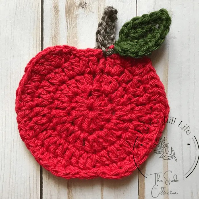 How to crochet apple coasters free pattern Live Chill Life