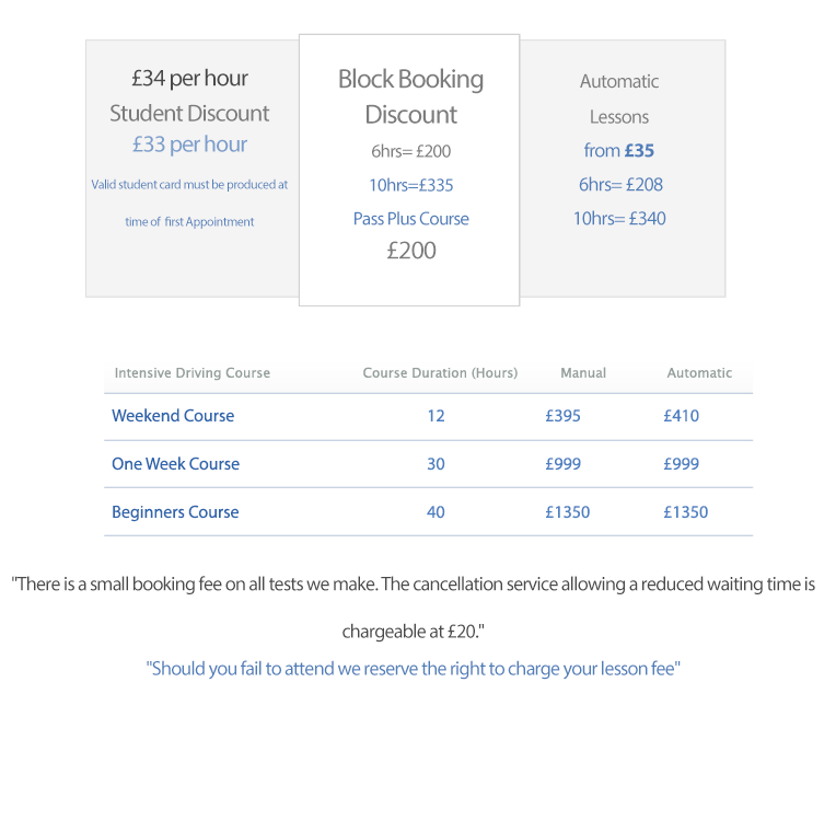 Prices Live Drive Driving School