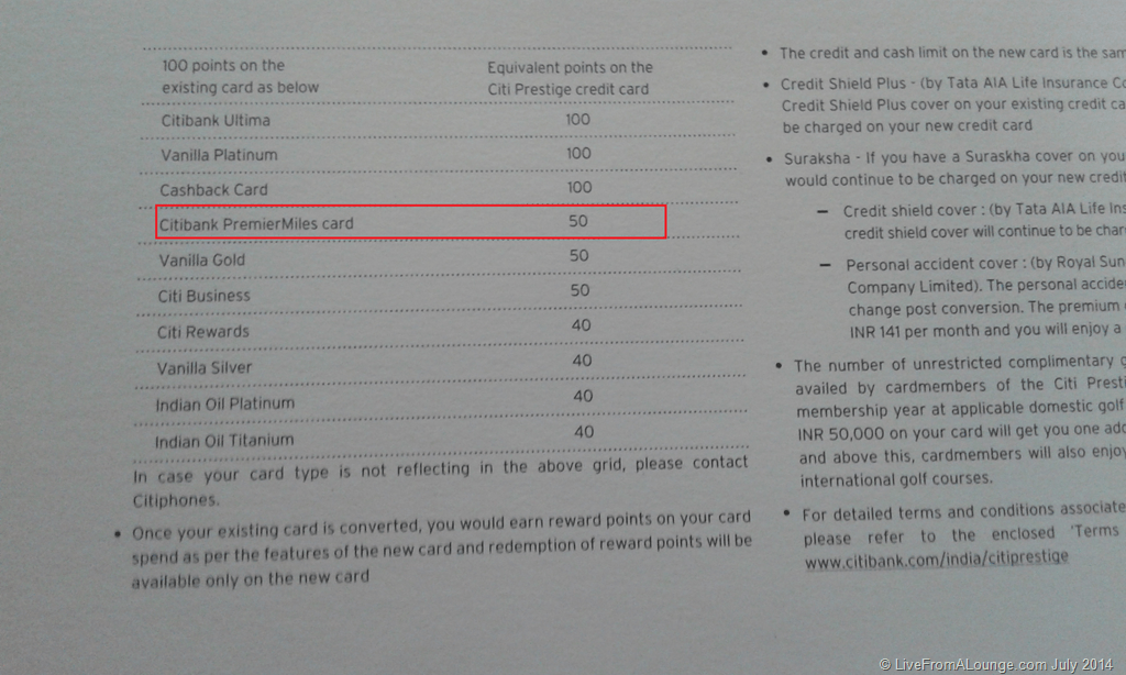 Citibank doubling miles on PremierMiles to Prestige conversion Live