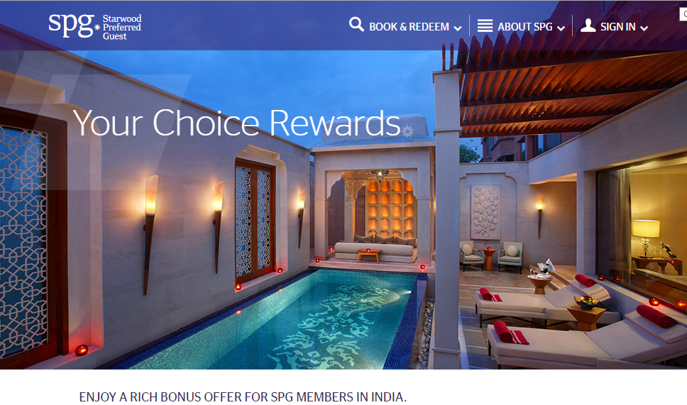 SPG Choice Rewards for Indian members on offer Live from a Lounge