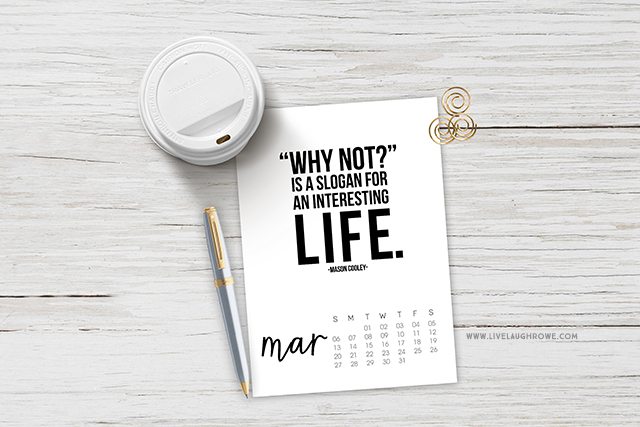 March 2016 Printable Calendar Live Laugh Rowe