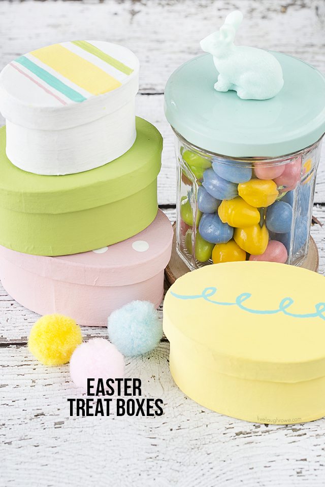 Easter Gift Boxes made from Paper Mache Boxes