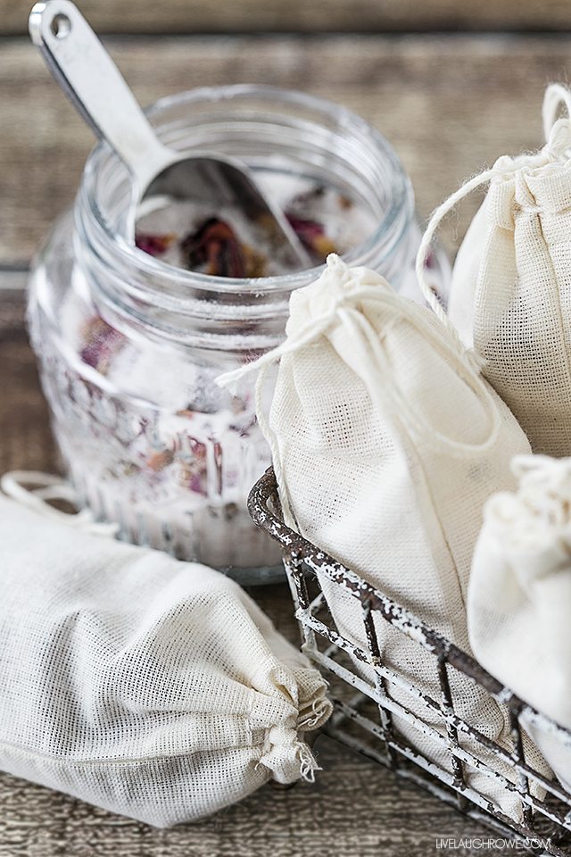 Homemade Bath Tea that is Rose scented and promotes relaxation!