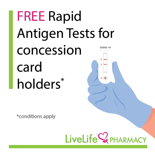 Free Rapid Antigen Tests for Concession Card Holders LiveLife Pharmacy