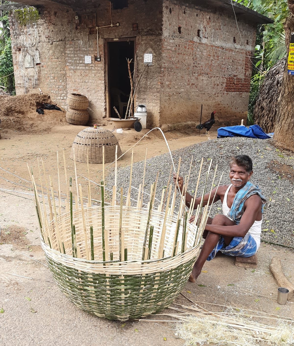 Basket weaver Image of the day Akshara Livelihoods