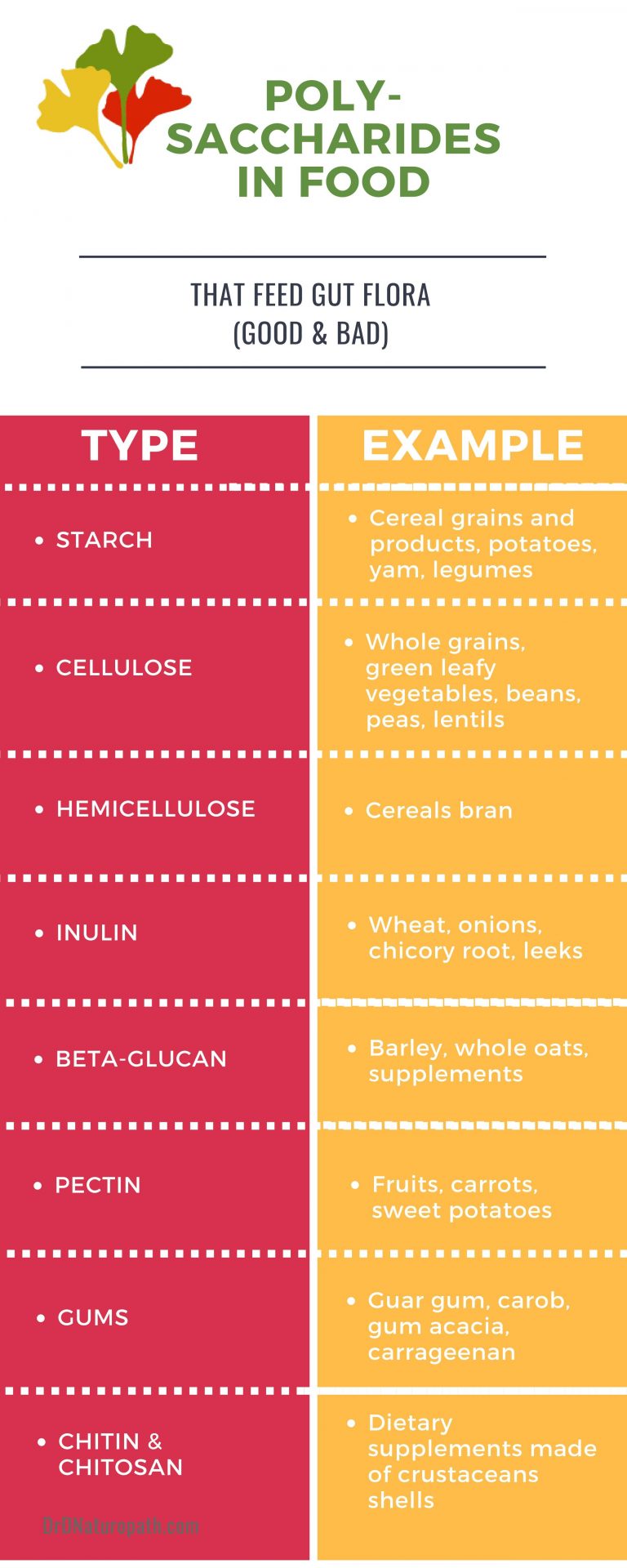 Polysaccharides in Food Chart Live Uthing