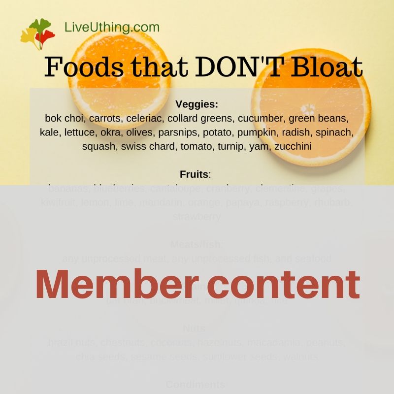 Foods that DON’T Bloat Chart Live Uthing