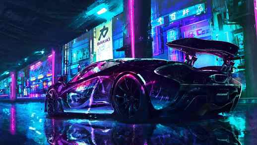 McLaren Cyberpunk Night City Rain 4K Quality Live Desktop Wallpapers