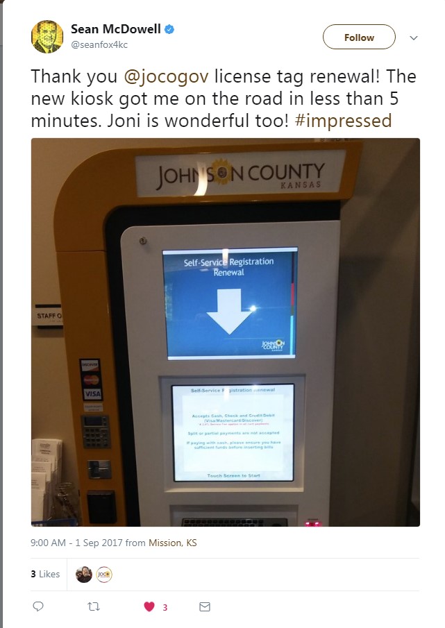 Vehicle Registration Kiosks Go Live in Johnson County Kansas Livewire