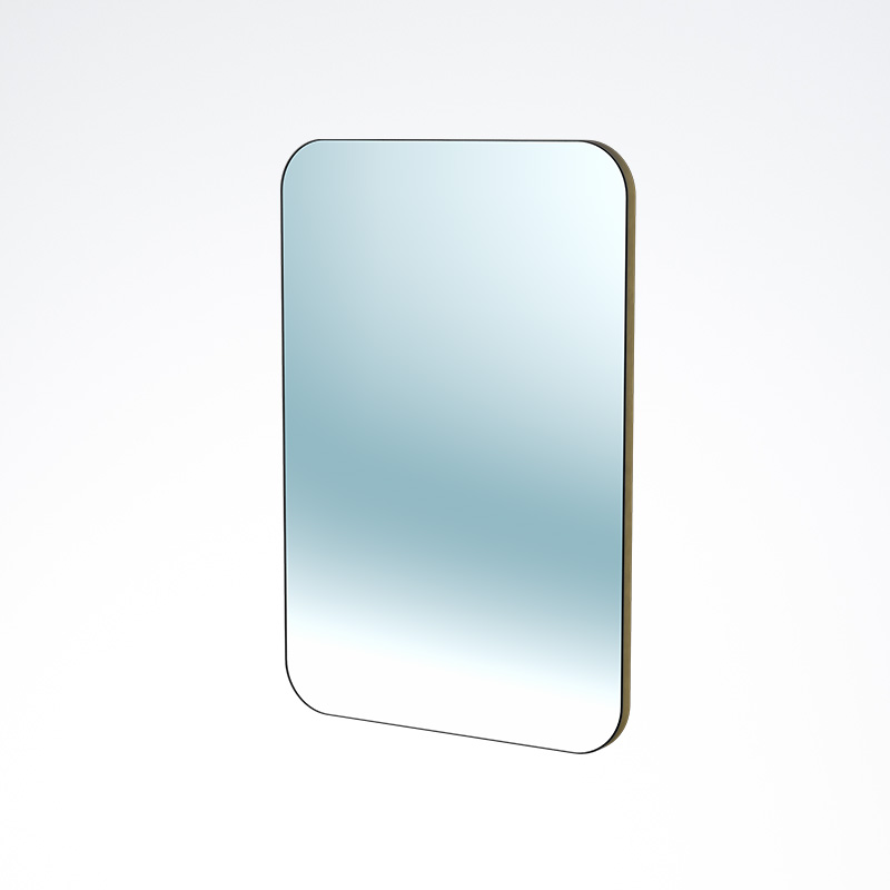 Black Framed Rounded Corner Mirror 600x900x23mm Living Elements