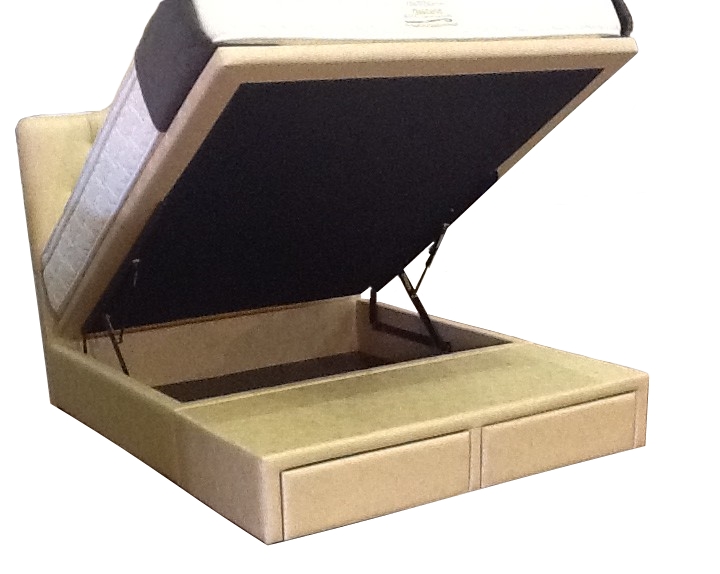 Pink Kapur Storage Bed Frame Living Solution Pte Ltd