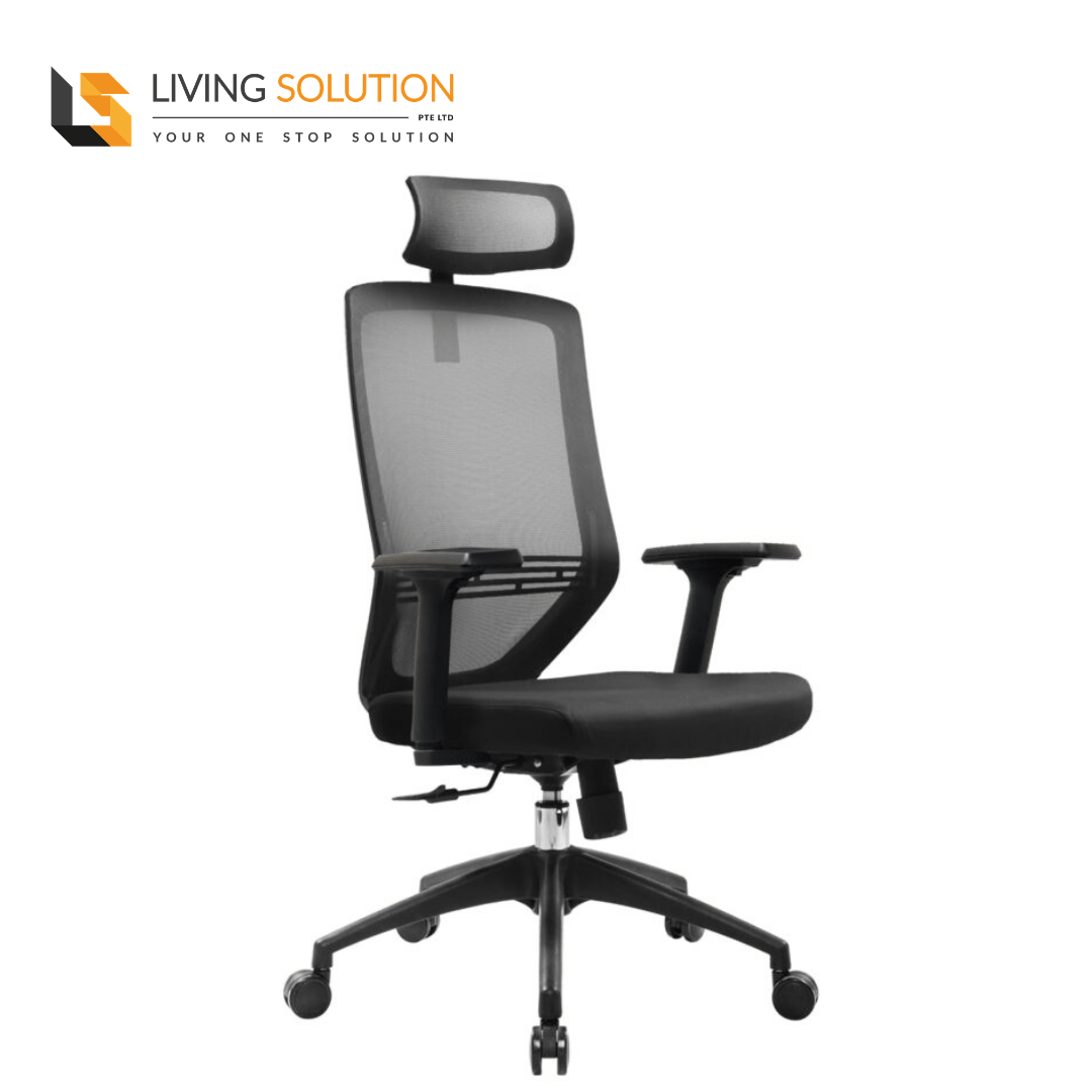 Ara High Back Mesh Black Executive Chair Living Solution Pte Ltd