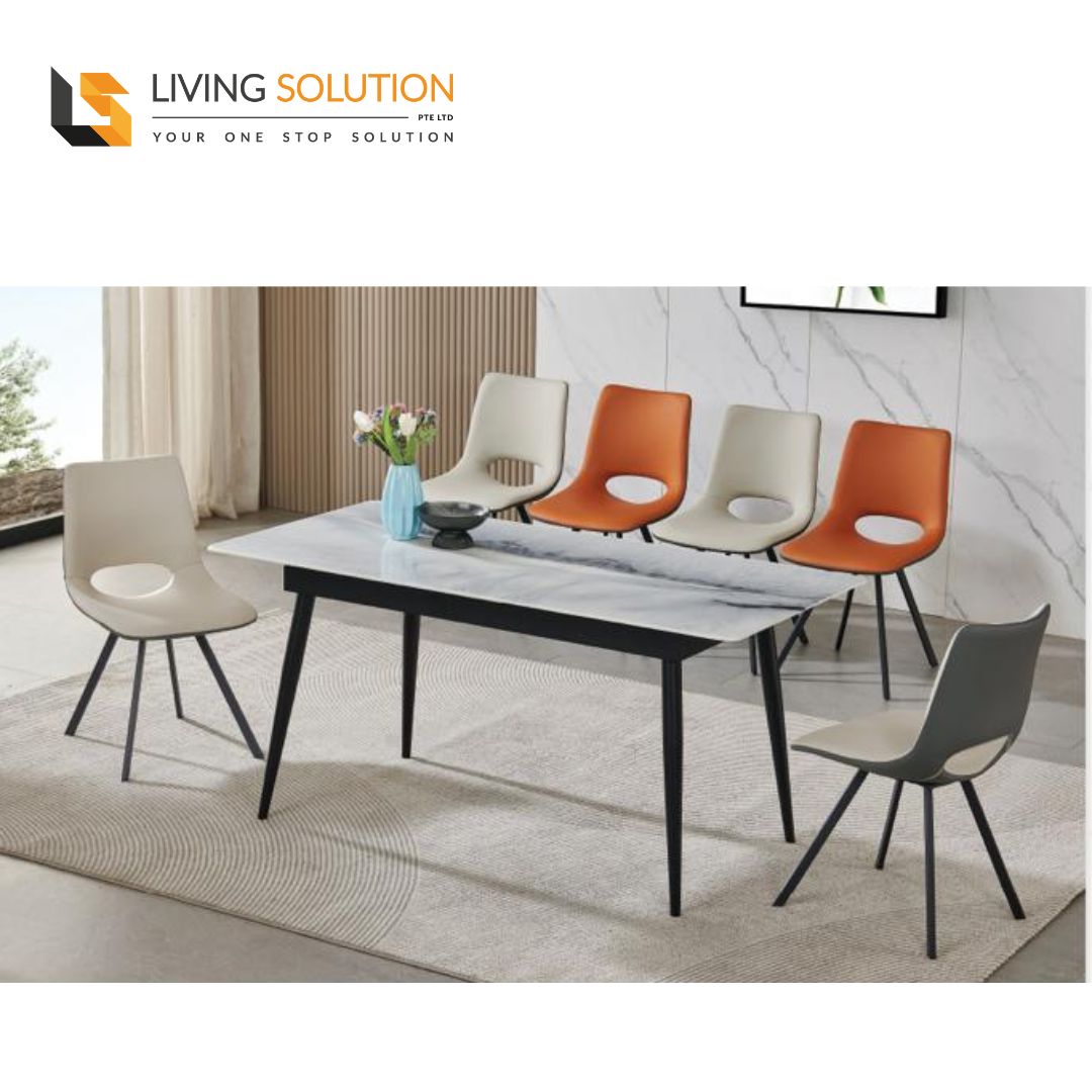 Berk Marble Extendable Dining Table Living Solution Pte Ltd