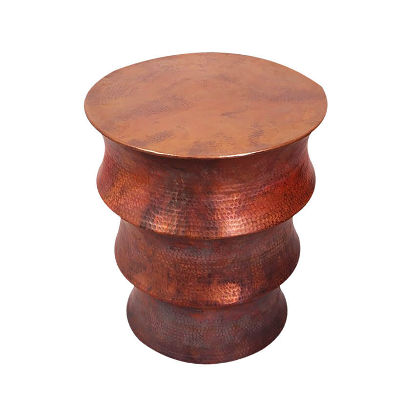 Buy Wooden Copper Drum Side Table Online Best Furniture Store
