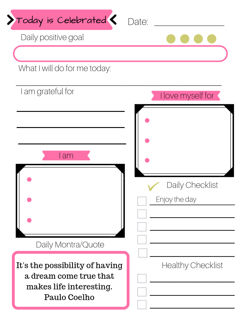 Make Today Happy Daily Goal Sheets Living Tickled