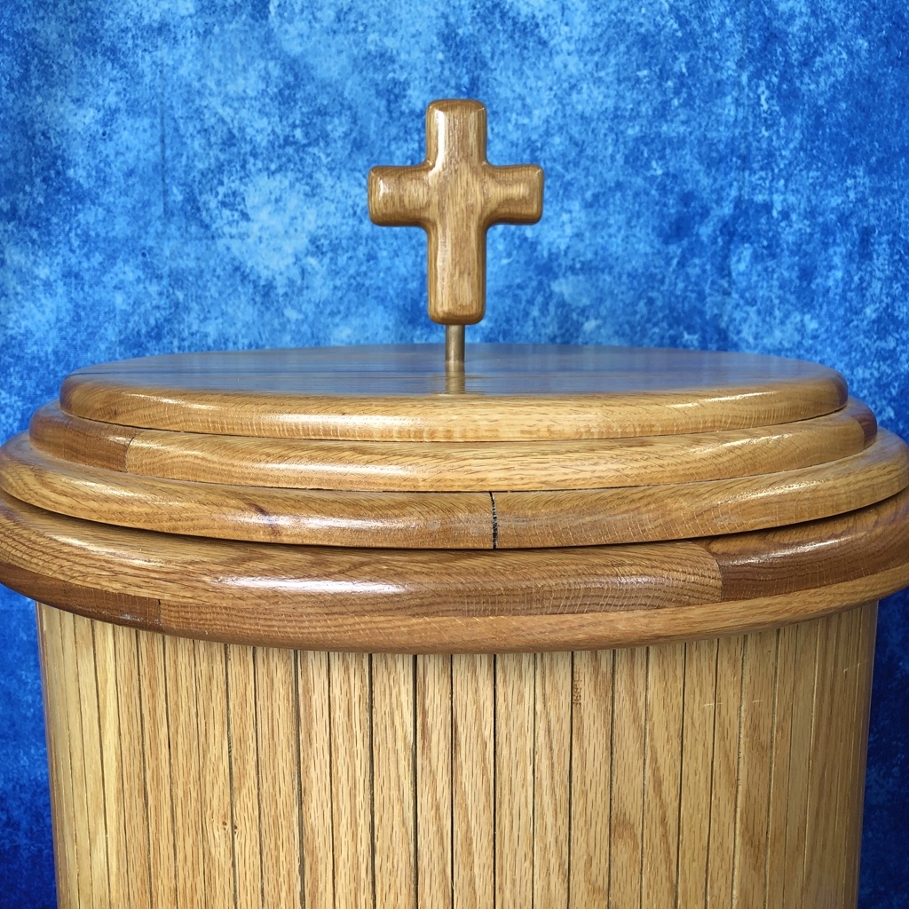 Oak Baptismal Font LIVING WATERS BAPTISMAL