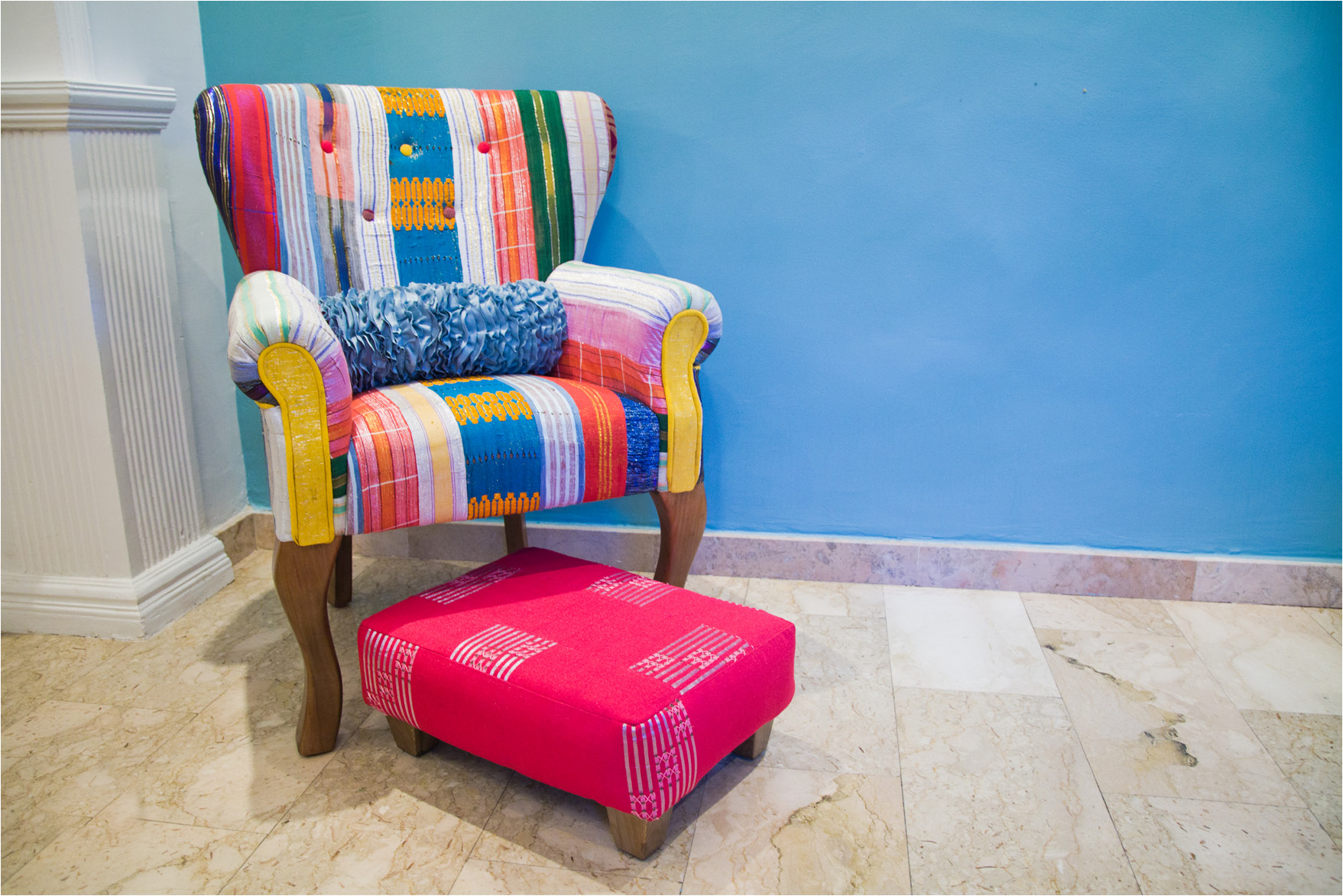 Contemporary Yoruba Aso Oke Accent Chair by CM Design Atelier Livin