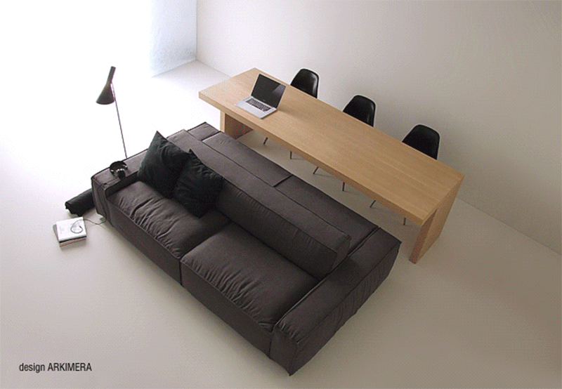 LivingandDining A Double Sided Sofa that's Best for Small Spaces by