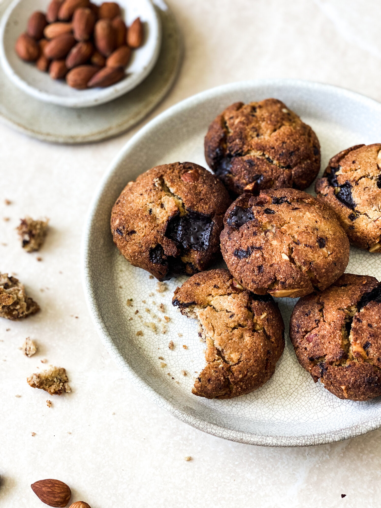 Roasted Almond & Chocolate Cookies Liv Kaplan Healthy Recipes