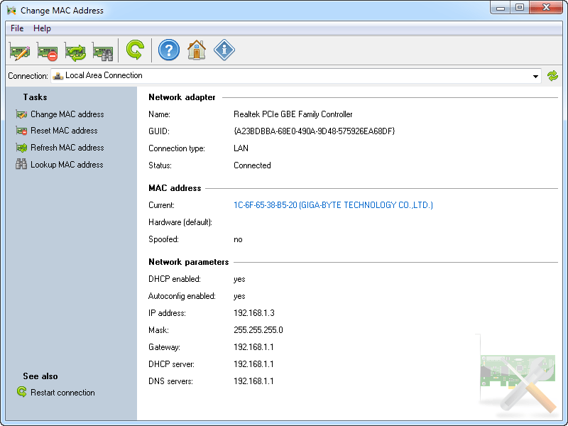 윈도우 포럼 자 료 실 LizardSystems Change MAC Address 21.01 MAC 주소 스푸핑 도구