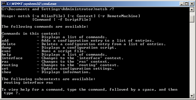 Configuring network settings from command line using netsh LizardSystems