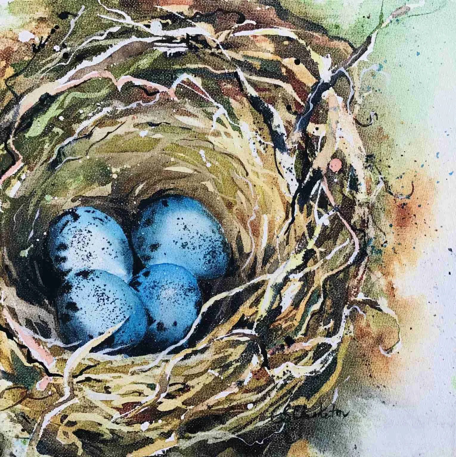 The nesting instinct Nest III Liz Chaderton Watercolour Artist