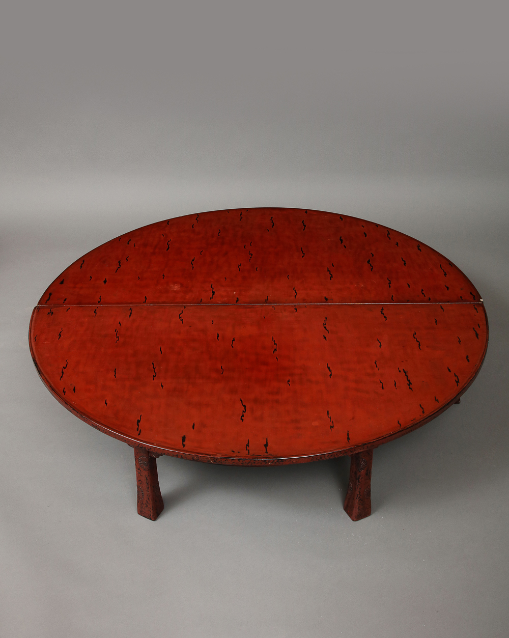 Japanese Negoro Style Carved Lacquer Low Table by Liz O'Brien