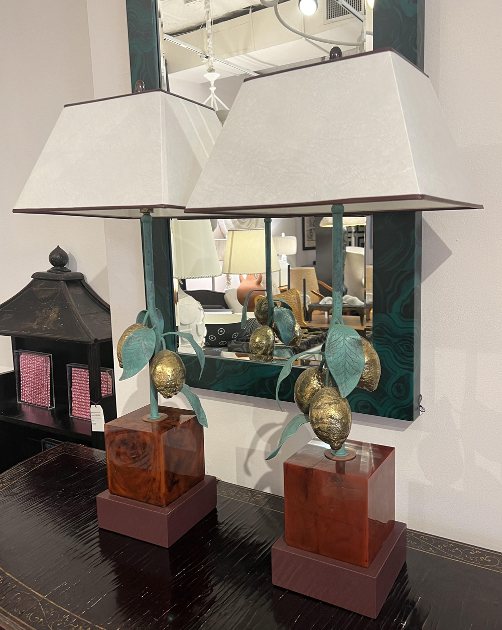 Pair of Lemon Tree Lamps by Liz O'Brien