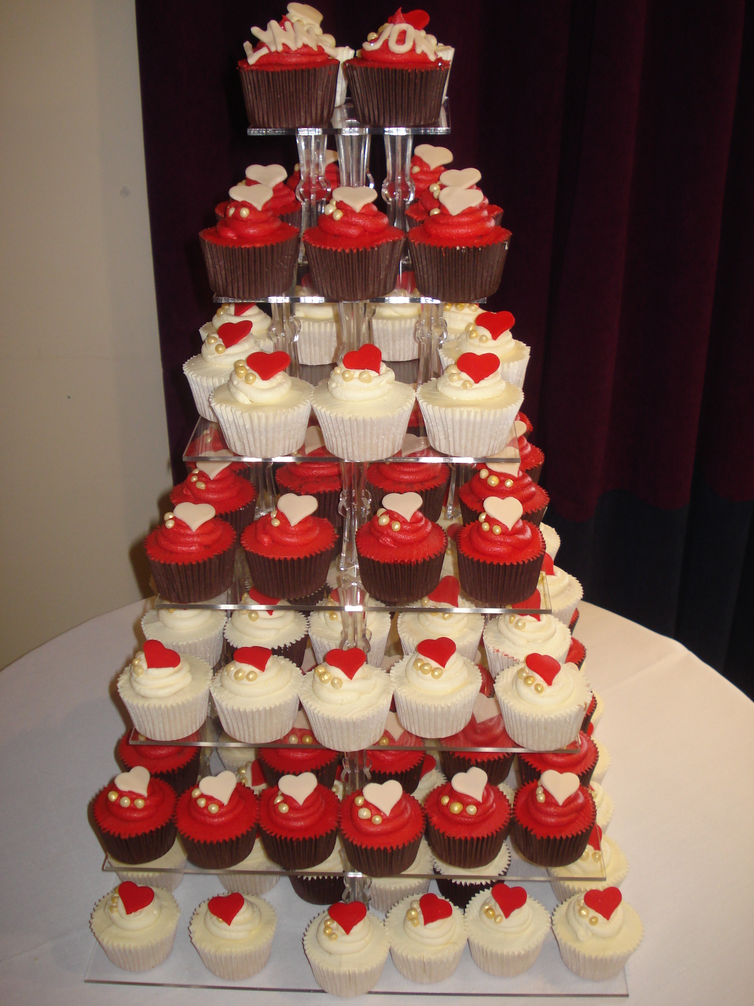 Chinese red and ivory wedding cupcakes Cupcakes by Lizzie's Tea Party