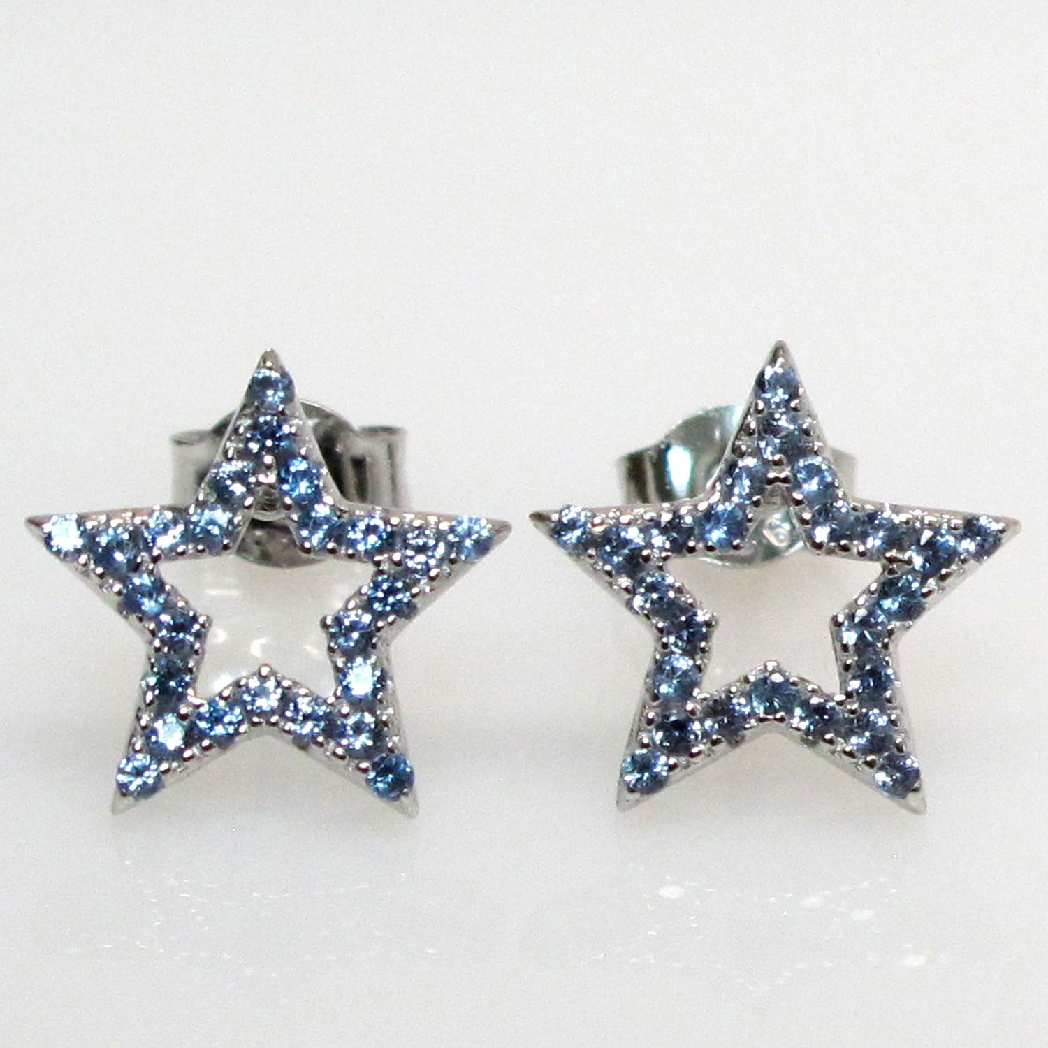 PRECIOUS STAR SHAPE 925 STERLING SILVER STUD EARRINGS