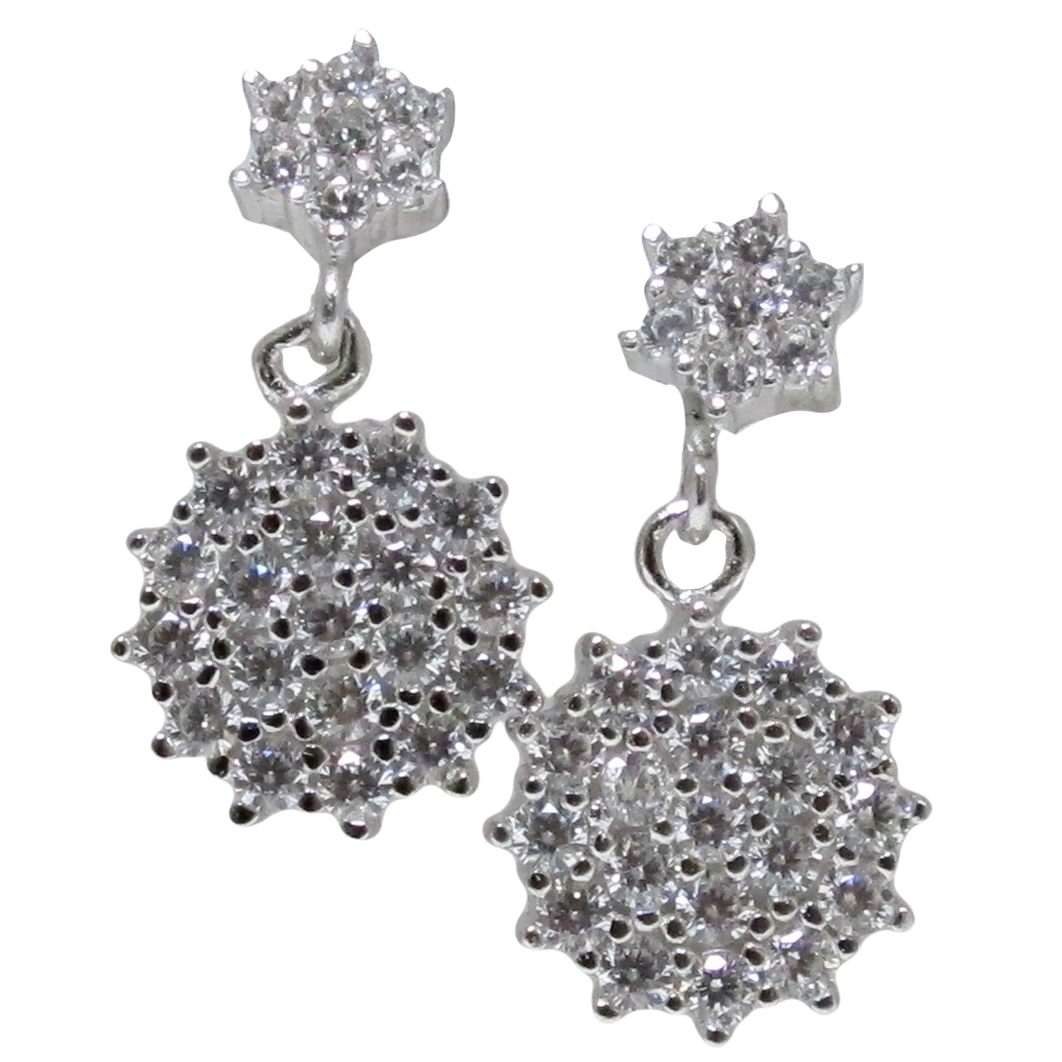 PRETTY WHITE STONE ROUND CUT 925 STERLING SILVER STUD EARRINGS eBay