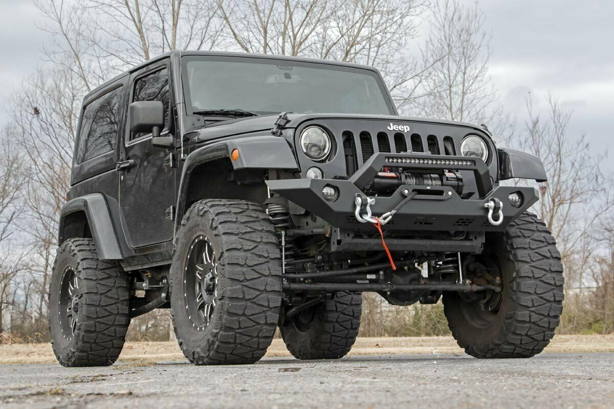 Full Width Front LED Winch Bumper (2007> Wrangler JK / JL) 10596 Rough