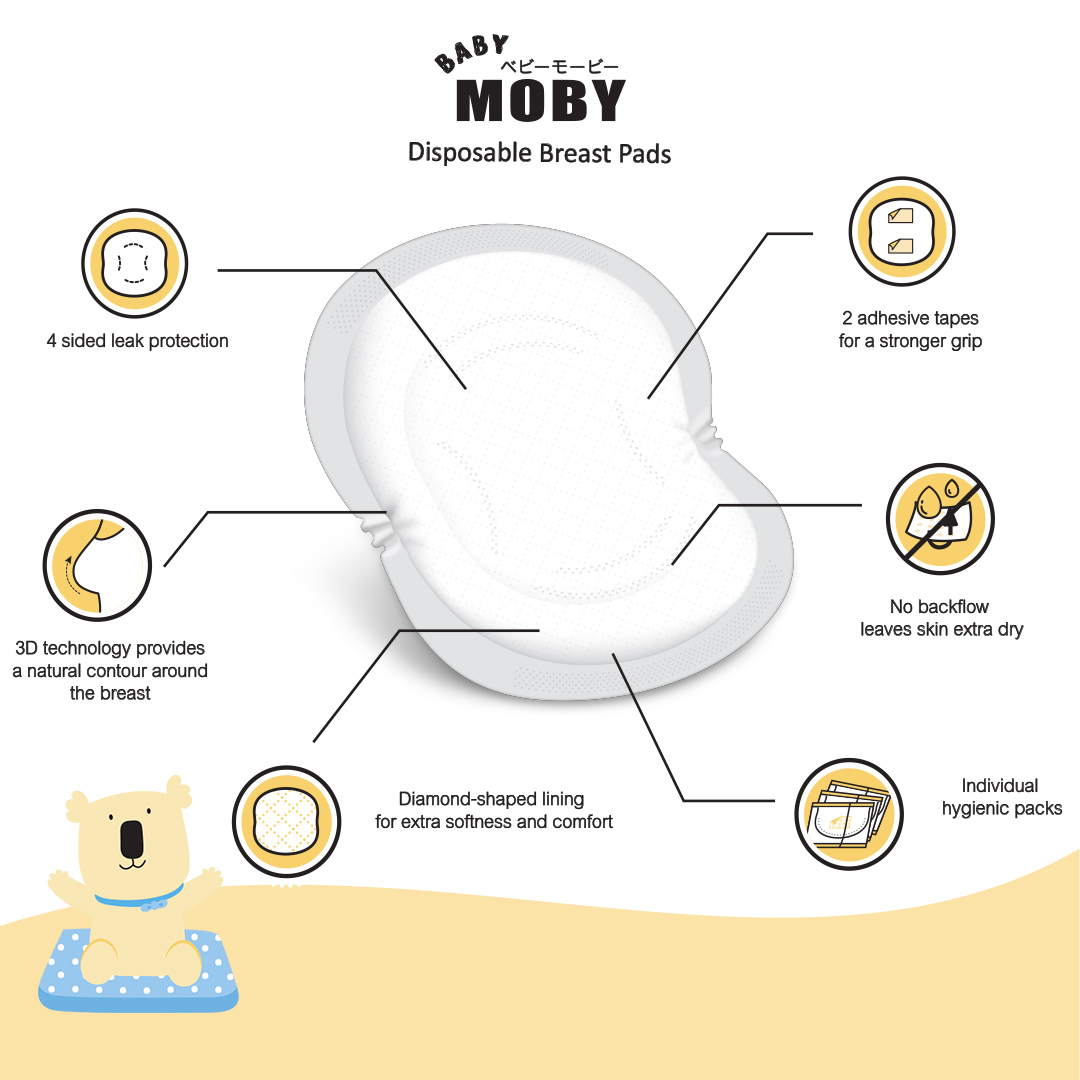 Baby Moby Disposable Breast Pads Llamama & Bubba