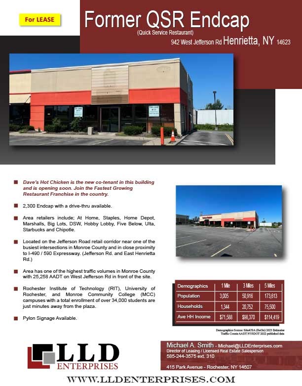 Former Dunkin Donuts Drive Thru LLD Enterprises Property