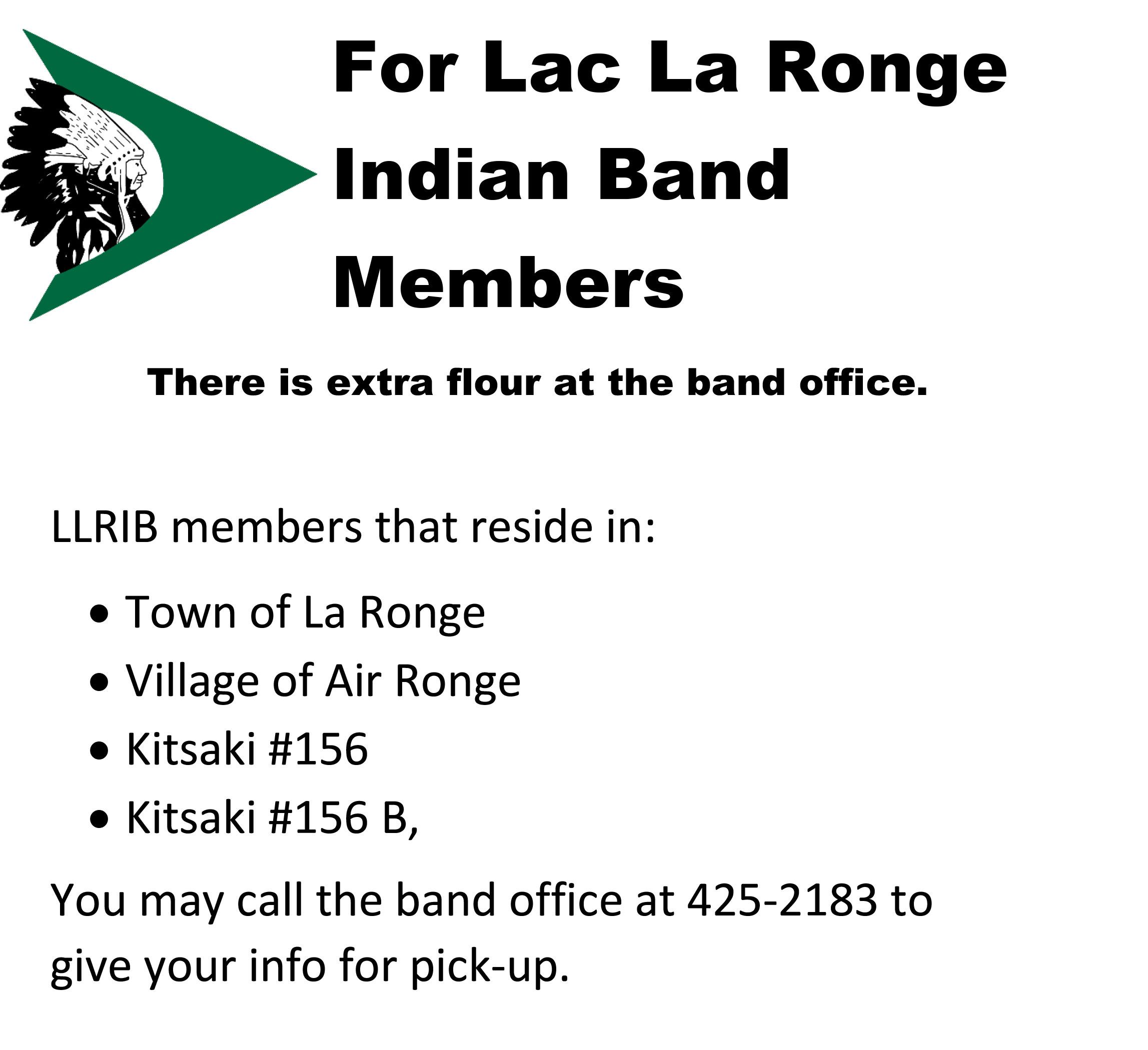 LLRIB Members Extra Flour at the Band Office