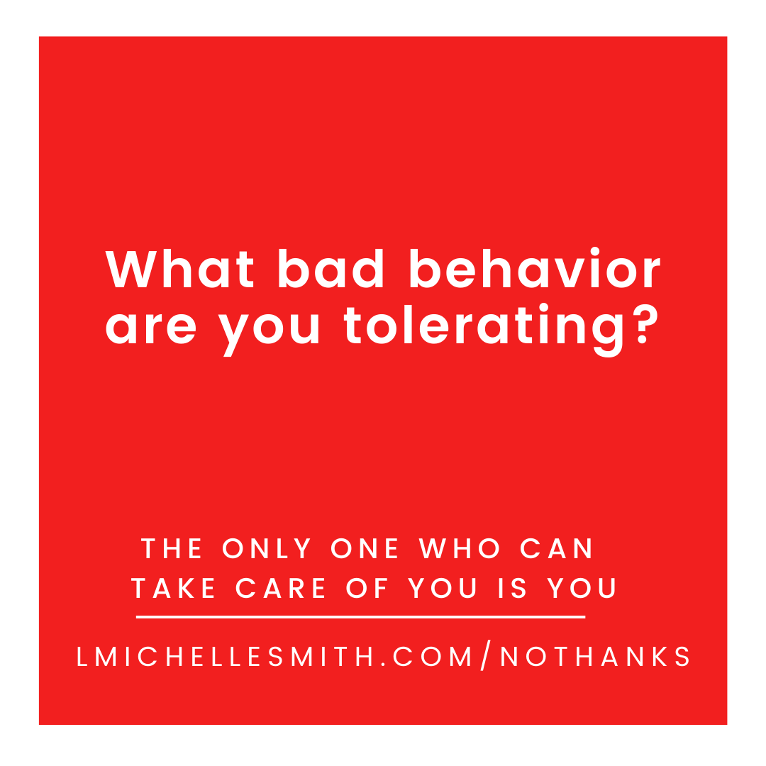 What bad behavior are you tolerating? L. Michelle Smith, M.S. ACC