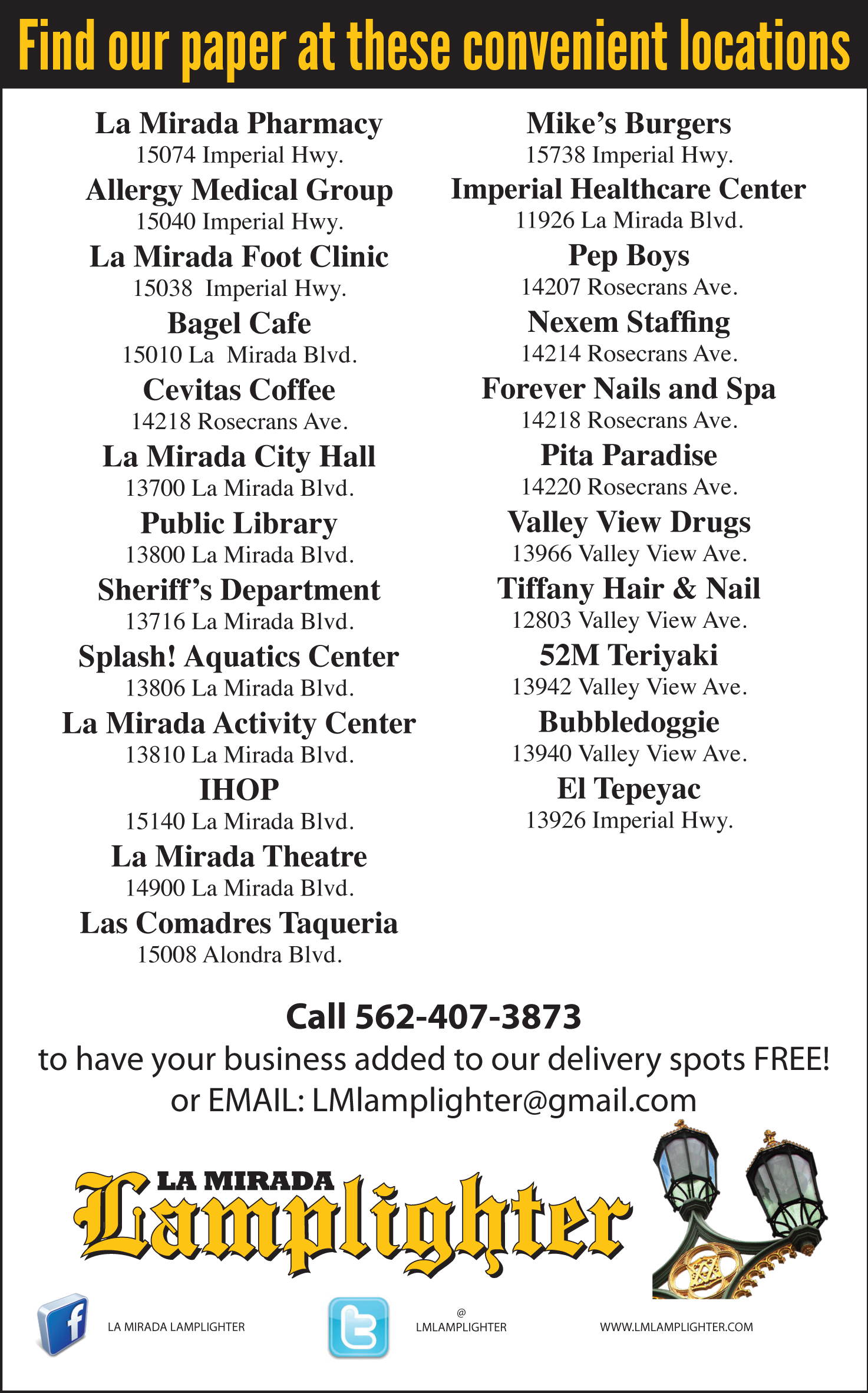 La Mirada Lamplighter Find the Lamplighter