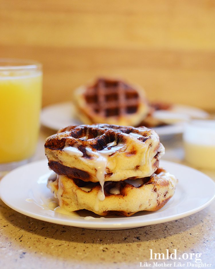 Waffle Cinnamon Rolls Like Mother Like Daughter