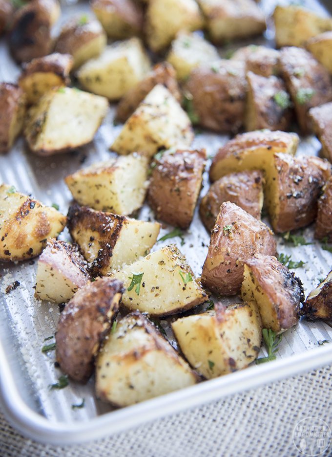 Garlic Parmesan Oven Roasted Potatoes Like Mother, Like Daughter