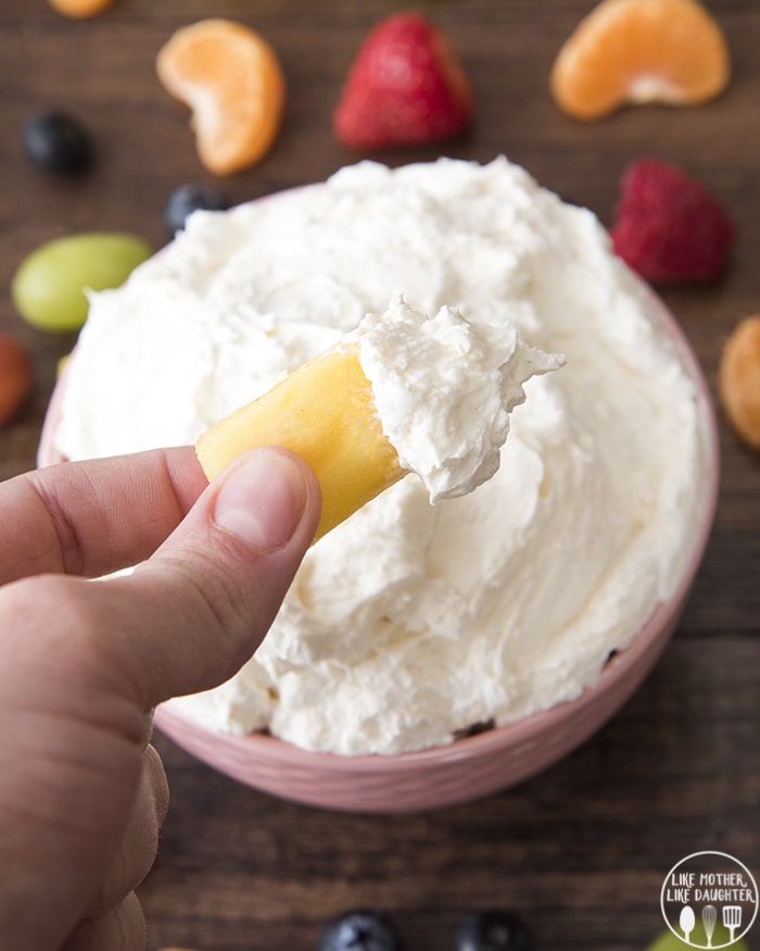 Marshmallow Cream Cheese Fruit Dip Like Mother, Like Daughter