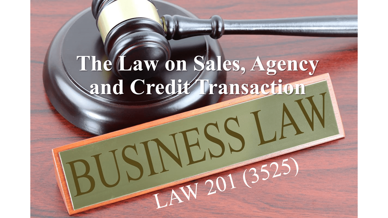 Summary of The Law on Sales, Agency, and Credit Transaction